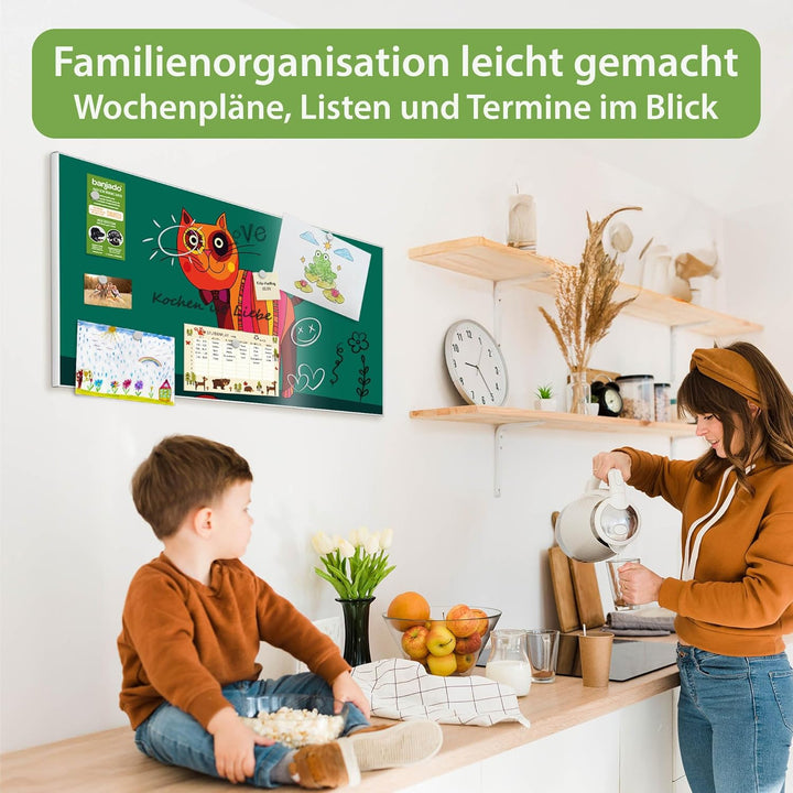 banjado® Magnettafel 78 x 37cm / Magnetwand aus Metall/Magnetpinnwand als Memoboard/Pinnwand Magnett