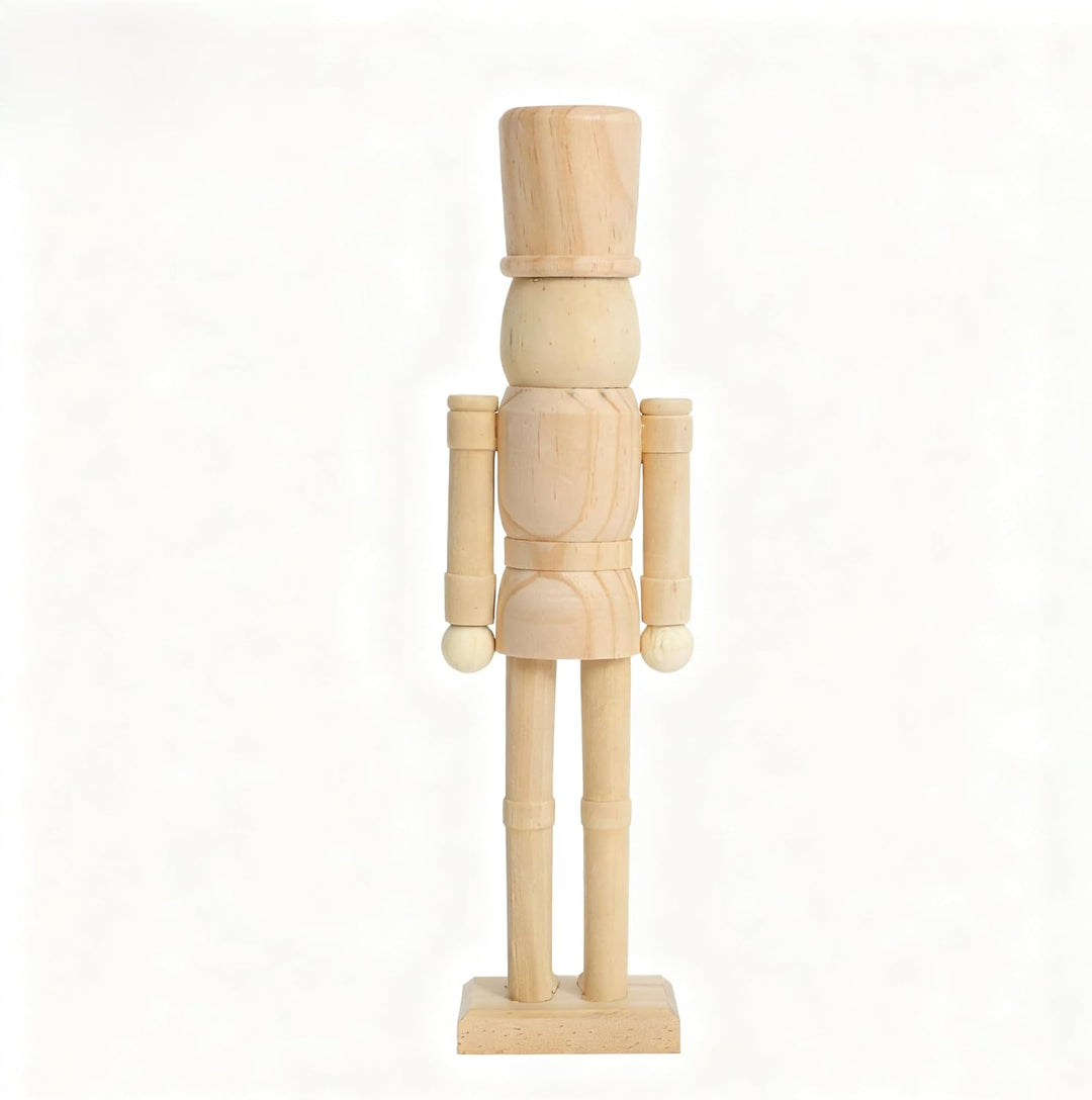 PE Nussknacker Holzfigur Unbemalt 38 cm - Grosses DIY Bastelset zum Bemalen, Holzrohling Soldat Figu