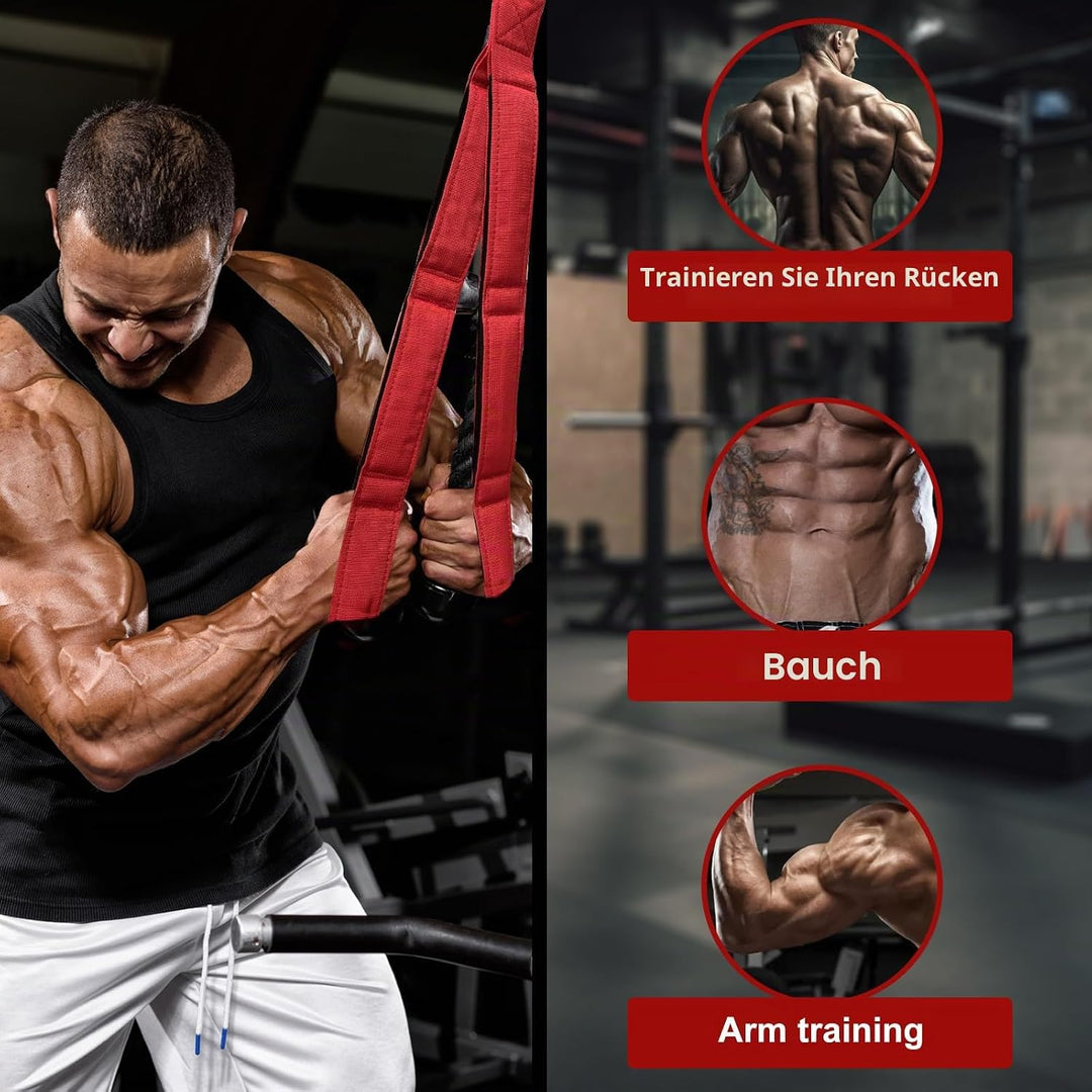 1 Trizepsseil-Kabelbefestigung, PP Trizepsseil Kabelzug Fitness 65 * 5 cm Kabelzug Fitnessgeräte mit