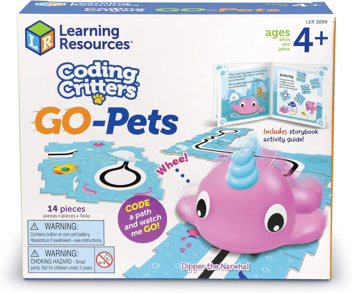 Learning Resources Coding Critters Go-Pets Renntiere – Narwal Dipper, Mint, Programmierspielzeug für