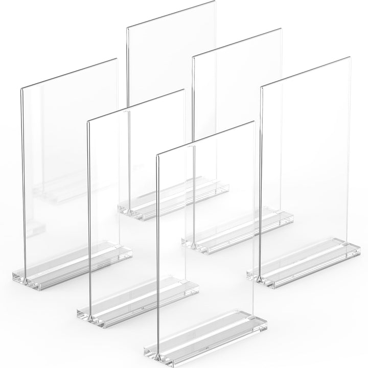 Dasher Products A5 Acryl-Schilderhalter, 6 Stück, schlank and vielseitig, polierte Kanten, double di