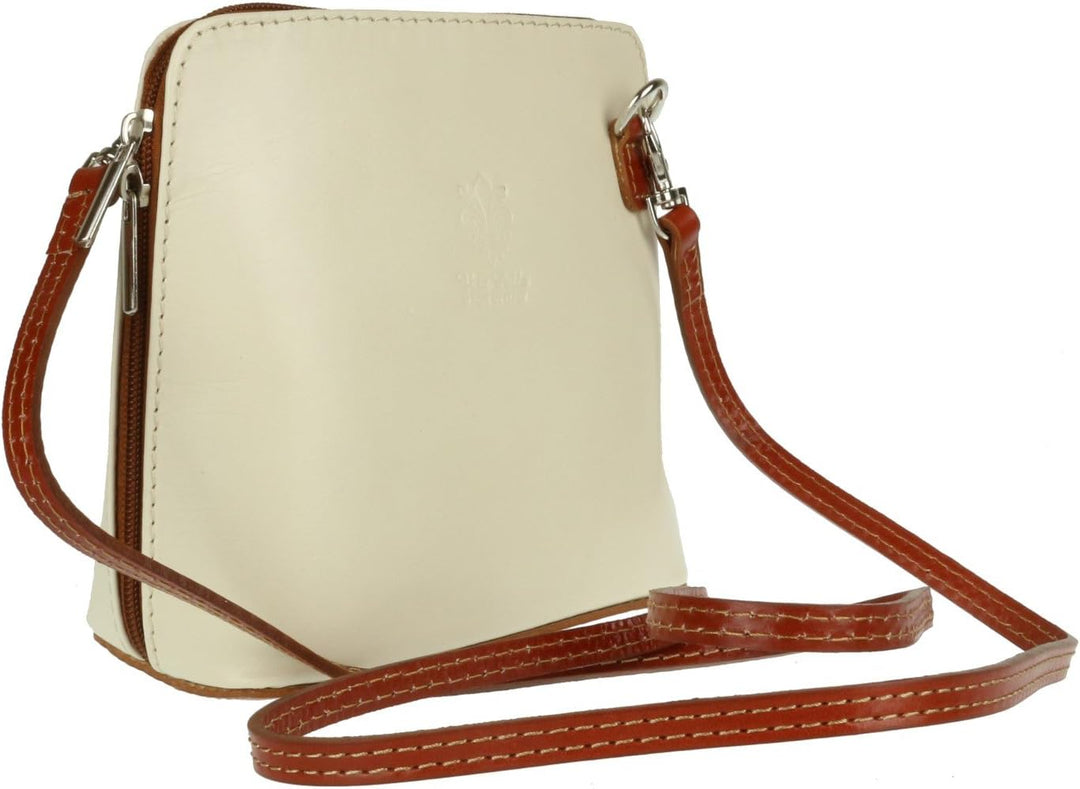 Girly Handbags Steife Umhängetasche aus Leder mit Schlangenhautmuster W 17, H 17, D 8 cm (W 6, H 6,