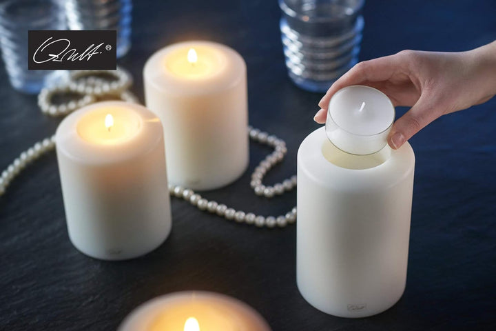 Qult Farluce Trend • Teelichthalter in Kerzenform • Kerze • Kunststoffkerze in Kerzenoptik • Teelich