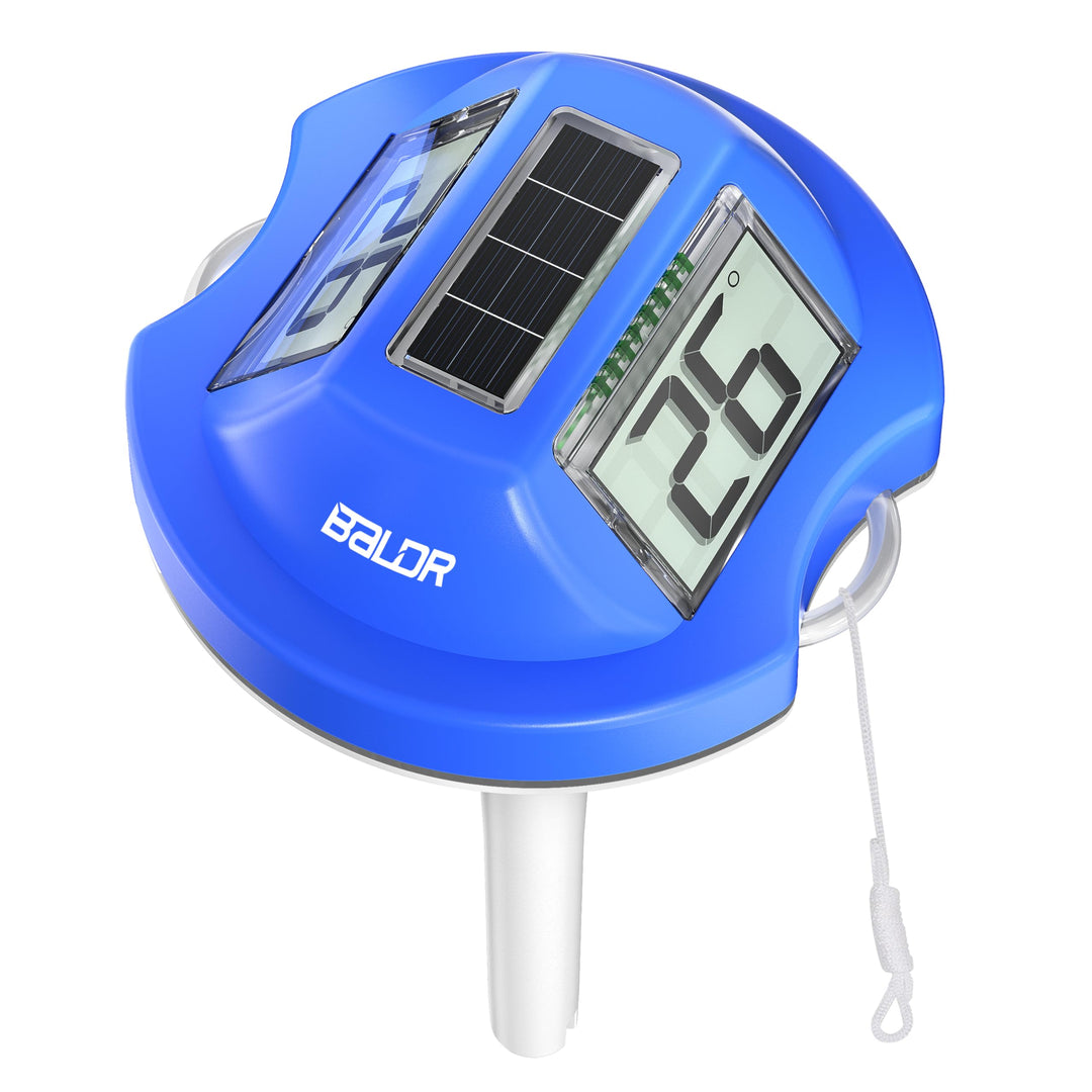 BALDR Solar Schwimmendes für Pool mit zwei grossen Displays | IPX7 wasserdichter digitaler Temperatu