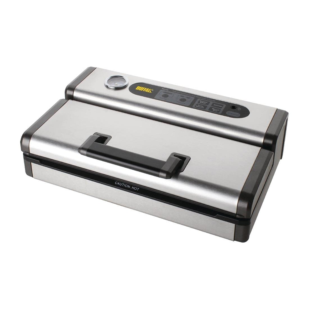 Buffalo 130 W tragbare Vakuumiermaschine 300 mm, Schwarz & Edelstahl, Versiegelungsbreite: 300 mm, e
