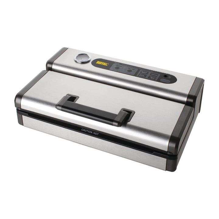 Buffalo 130 W tragbare Vakuumiermaschine 300 mm, Schwarz & Edelstahl, Versiegelungsbreite: 300 mm, e