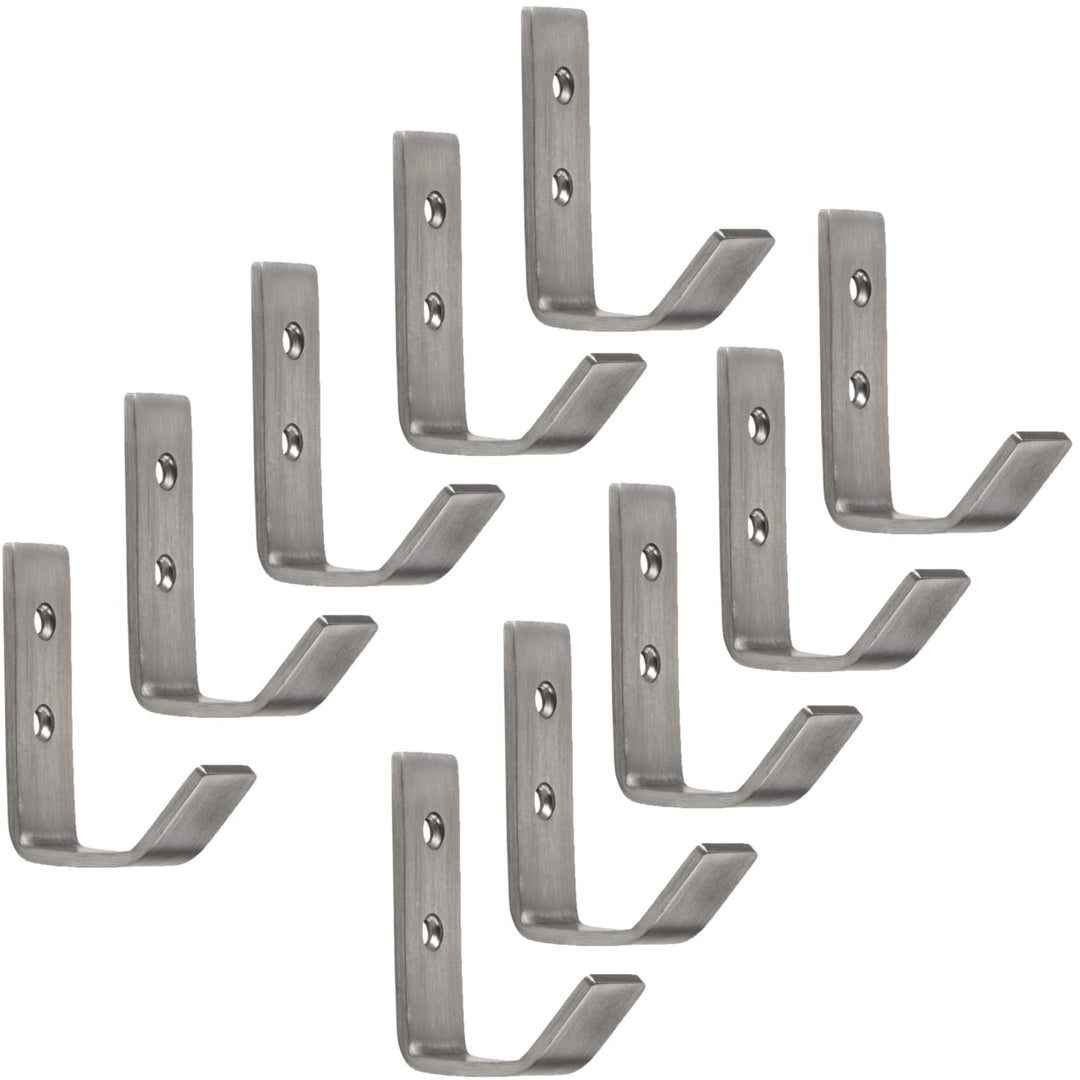 SOTECH 10 Stück Kleiderhaken ALBA echt Edelstahl 52 x 20 mm Garderobenhaken Haken 10 x Haken klein E