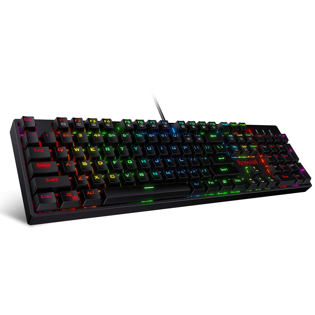 Redragon K582-US SURARA RGB LED-Hintergrundbeleuchtete QWERTY Mechanische Gaming-Tastatur mit 104 Ta
