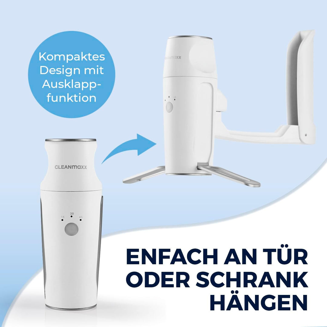 CLEANmaxx Hemdenbügler kompakt für Reisen | Trocknet und glättet Hemden & Blusen und ersetzt Bügelei