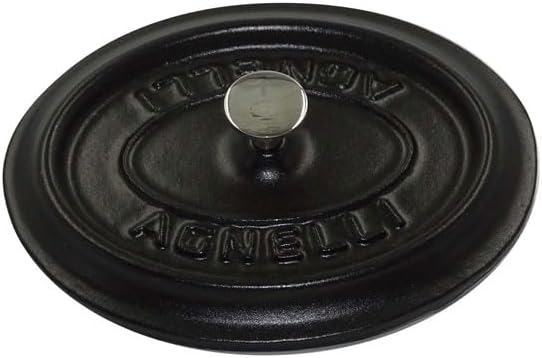 Pentole Agnelli Slowcook Ovaler Schmortopf mit Zwei Griffen aus Gusseisen, Durchmesser 22 cm, Mattsc