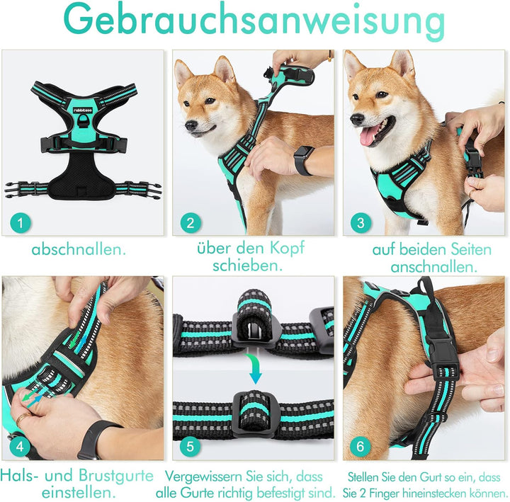 rabbitgoo Hundegeschirr Mittelgrosse Hunde, Anti Zug Geschirr mit Kontrolle, No Pull Verstellbar Hun