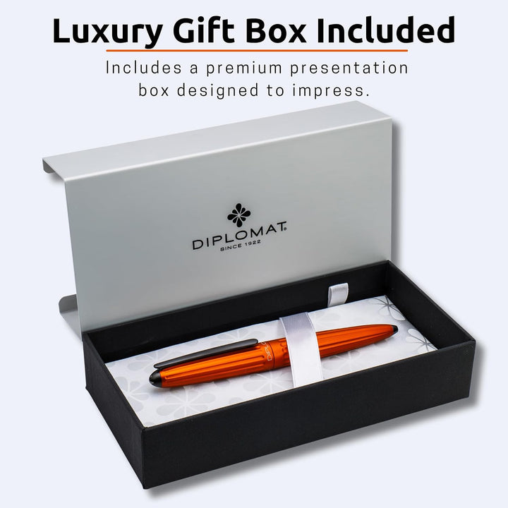 DIPLOMAT - Kugelschreiber Aero orange EasyFlow - Schick und elegant - Langlebig - 5-Jahre-Garantie -