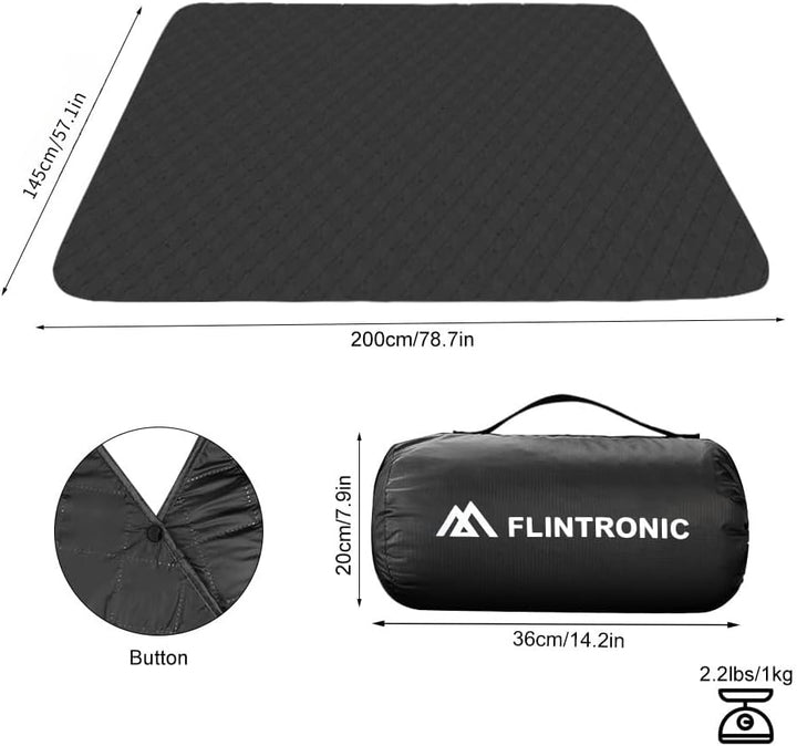 flintronic Picknickdecke, wasserdichte Camping Decke, Faltbare Stranddecke, 145 x 200 cm, Wetterfest