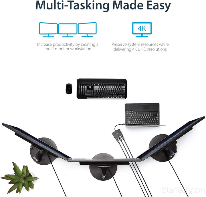 StarTech.com Mini DisplayPort 1.2 auf DisplayPort MST Hub - Triple Head mDP/ DP Multi Stream Transpo