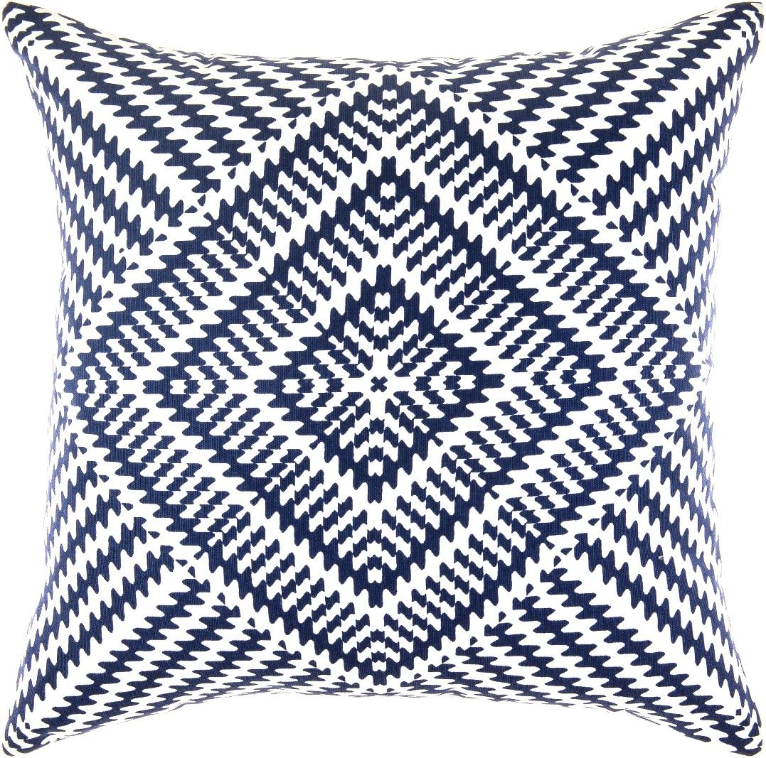 TreeWool Dekorativer Kissenbezug (60 x 60 cm, Marineblau) Kaleidoskop Design 100% Baumwolle (2er Pac