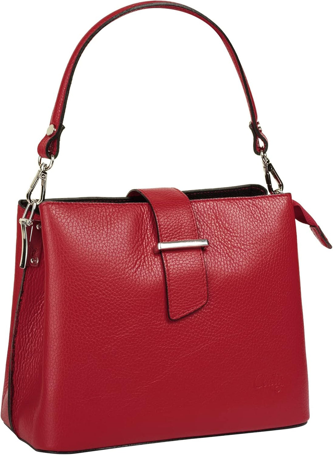 Handtasche Echt Leder Damen Made in Italy, Tragetasche, Umhängetasche, Abendtasche aus Leder 021791