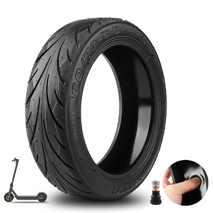 Amitor 60/70-6.5 Tubeless Reifen für Ninebot Max G30, Selbstreparierende Vakuumreifen mit Ventil, E