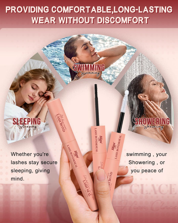 Higu clace Lash Bond &amp; Seal Set mit Remover – Wimpernkleber &amp; Entferner für Cluster Lashes &amp; DIY Wim
