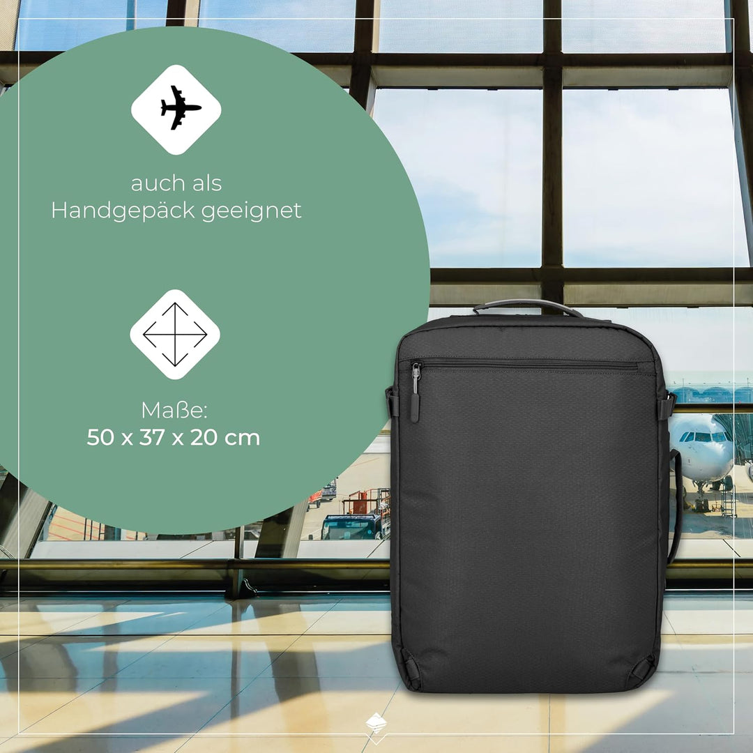 Travelite Handgepäck Rucksack KICK OFF, 50 cm, 35 Liter, Multibag Tasche | wandelbar als Rucksack &amp;