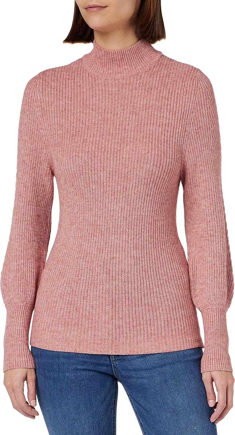 ONLY Damen Onllesly L/S Ballon Ex KNT Pullover Sweater XS Dusty Rose/Detail:melange, XS Dusty Rose/D