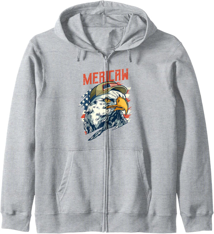 Lustige Mericaw American Eagle Flagge Patriotisches 4. Juli Kapuzenjacke