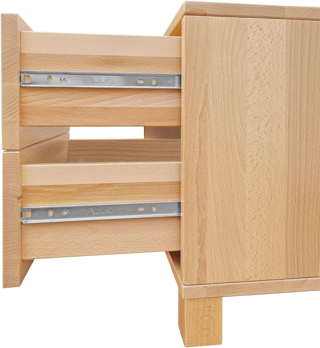 Erst-Holz Nachttisch Buche Nachtkästchen Bettkommode Nachtschrank mit Schublade 90.20-K43