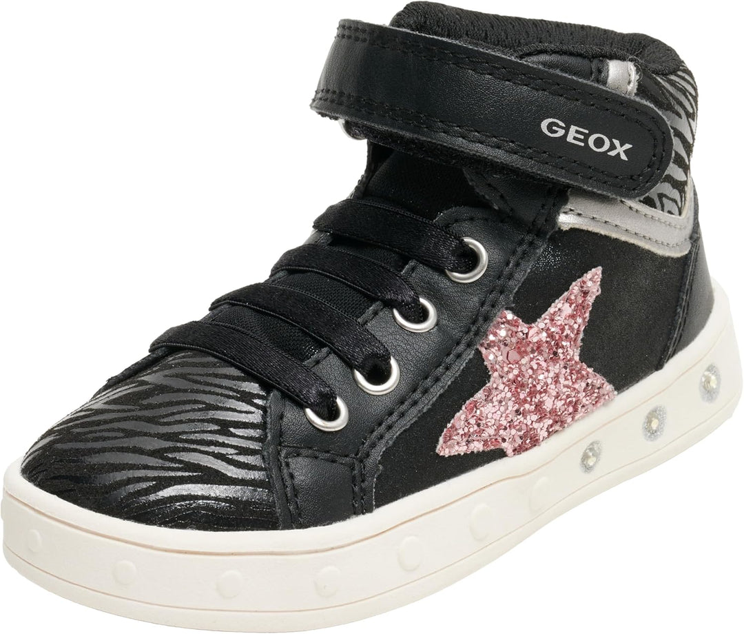 Geox Mädchen J Skylin Girl Sneaker 24 EU Black Dk Pink, 24 EU Black Dk Pink