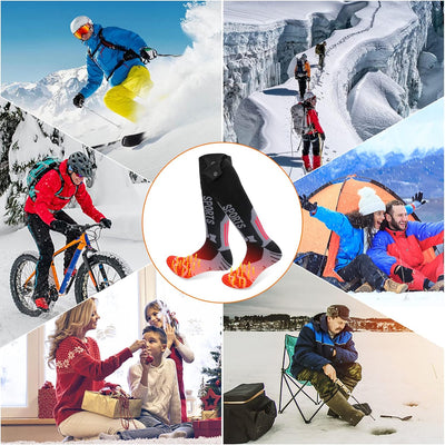 ZONSUSE Beheizte Socken, Wiederaufladbar, 5000 mAh Akku, App-Fernbedienung, Winter Warme Socken mit