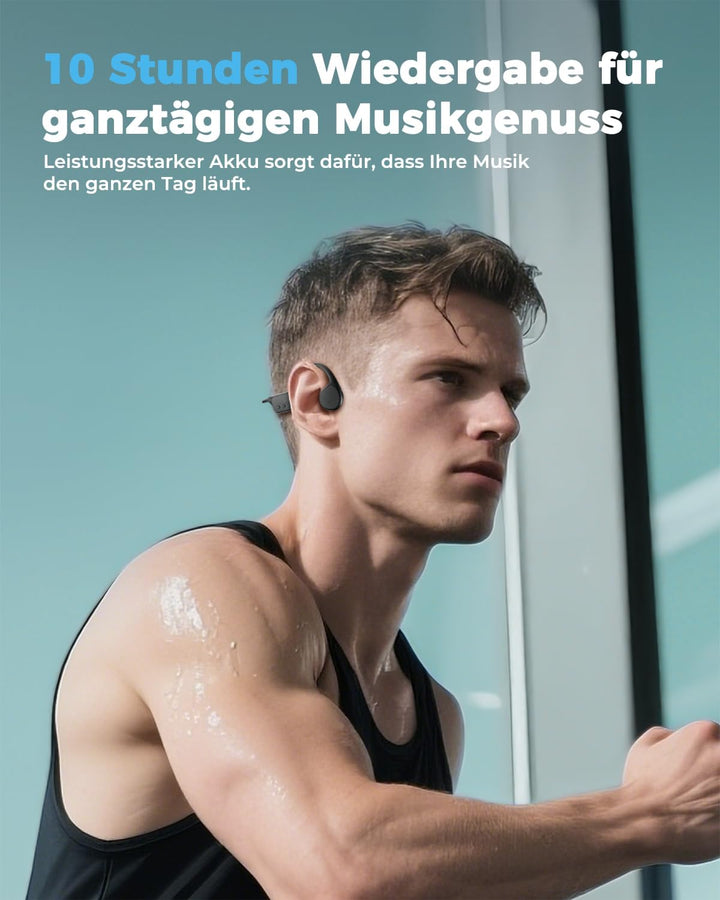 Knochenschall Kopfhörer, Kopfhörer Schwimmen, 32GB MP3 Speicher, Open Ear Kopfhörer Bluetooth 5.4, I