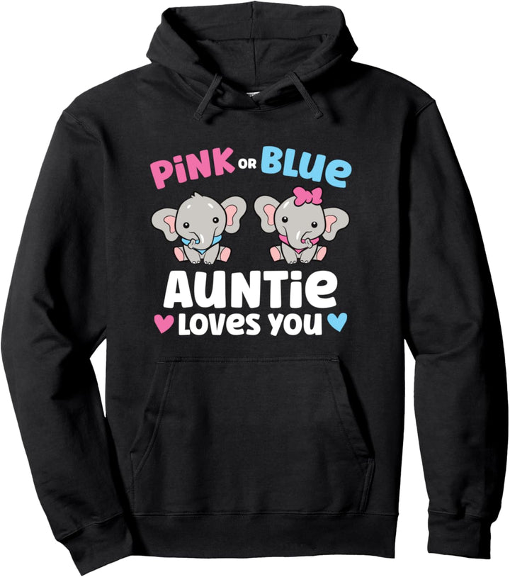 Pink oder Blau Auntie Loves You Funny Gender Reveal Pullover Hoodie
