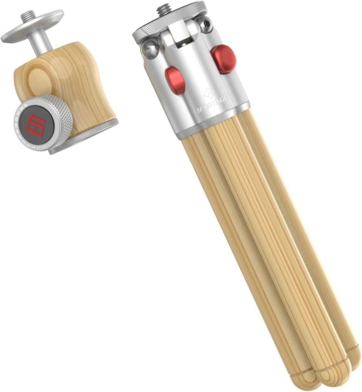 IFOOTAGE Timberpod Minipod aus Buche, Holzstativ, 1/4 Zoll Schraube, 360° und 90° Flexibler Kugelkop