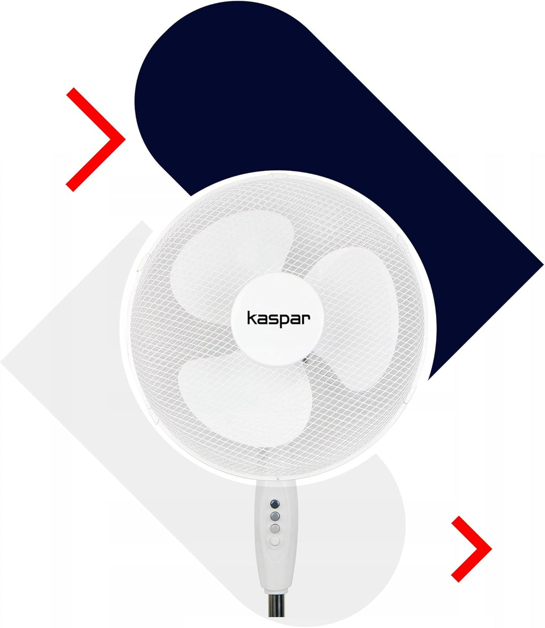 Kaspar Ventilator Standventilator mit 3 Windgeschwindigkeiten Oszillationsfunktion Schwenkfunktion 4