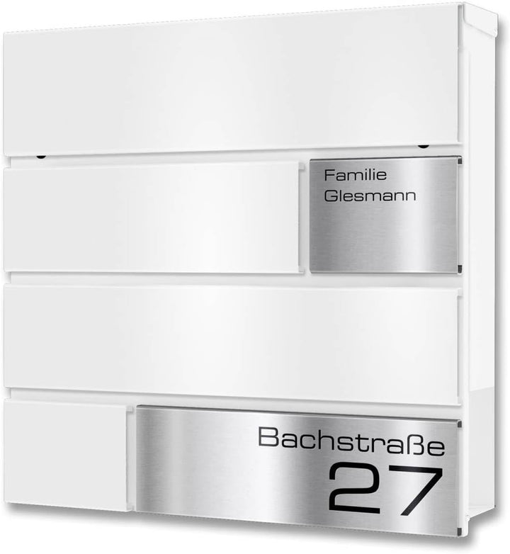 Metzler Briefkasten in weiss Modell G - Pulverbeschichtung in RAL 9016 Feinstruktur Matt - Postkaste
