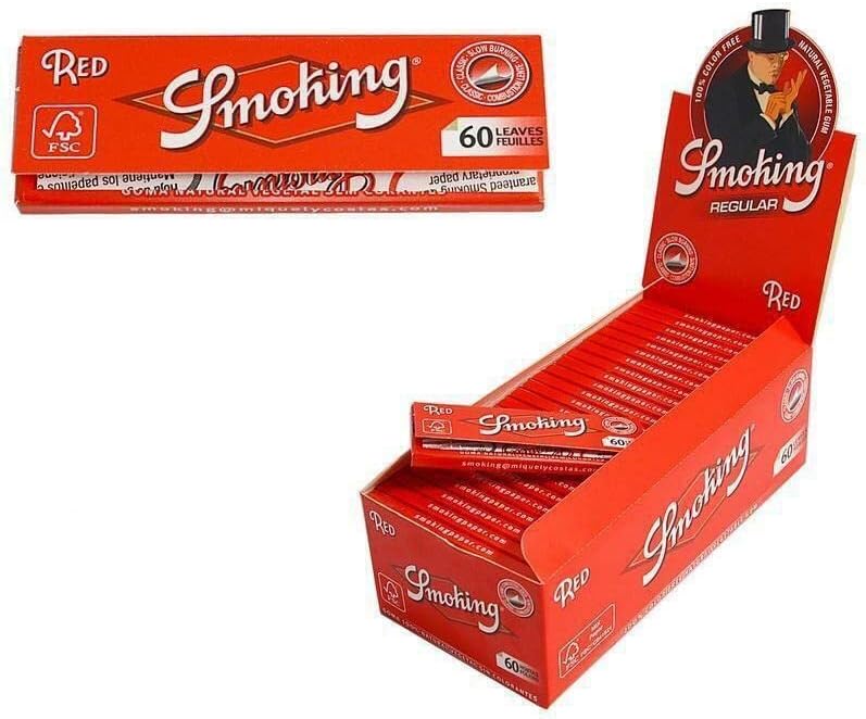 Zigarettenpapier Display Smoking No. 8 Red (50x60 Bl)