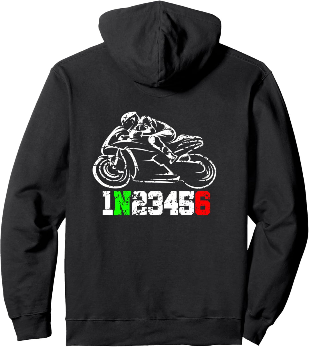 Motorradfahrer 1N23456 Supersportler Motorrad Pullover Hoodie