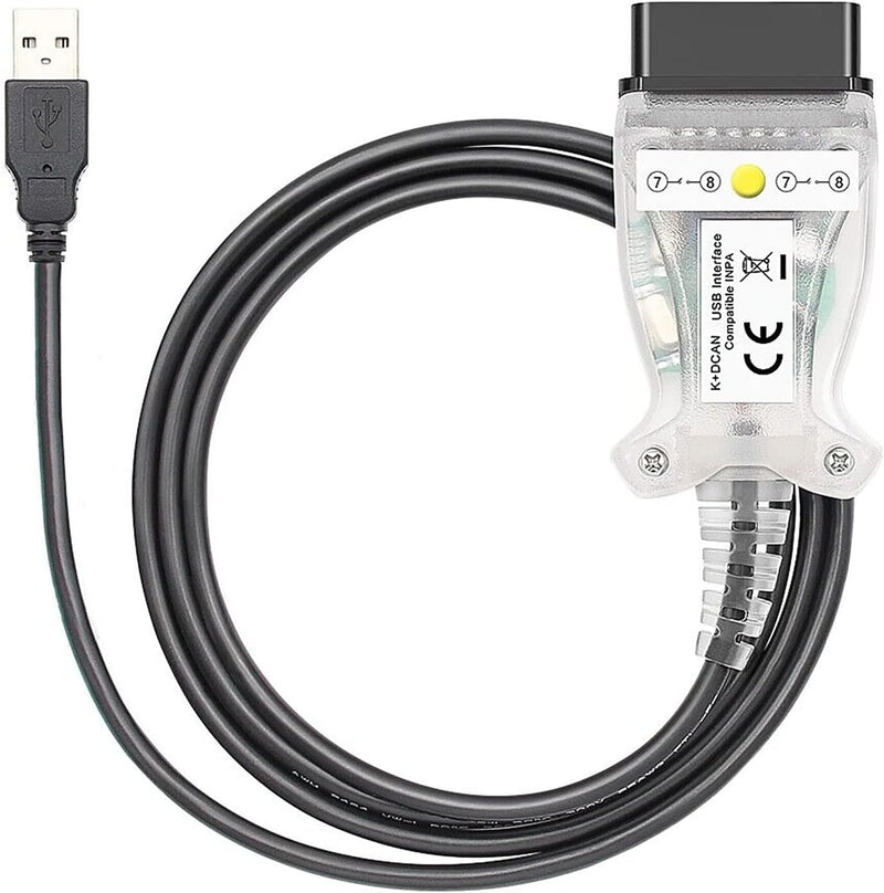 Alchiauto DCAN K+ dcan k-dcan k d can Ediabas Cable Interface OBDii k-can Cable White, White