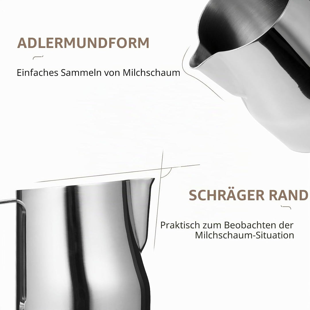 MHW-3BOMBER 450ml(15oz) Milchkännchen Milchkanne Profi, 15oz Milchkännchen Edelstahl für Espresso, C