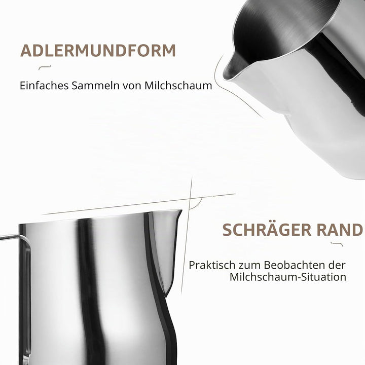 MHW-3BOMBER 450ml(15oz) Milchkännchen Milchkanne Profi, 15oz Milchkännchen Edelstahl für Espresso, C