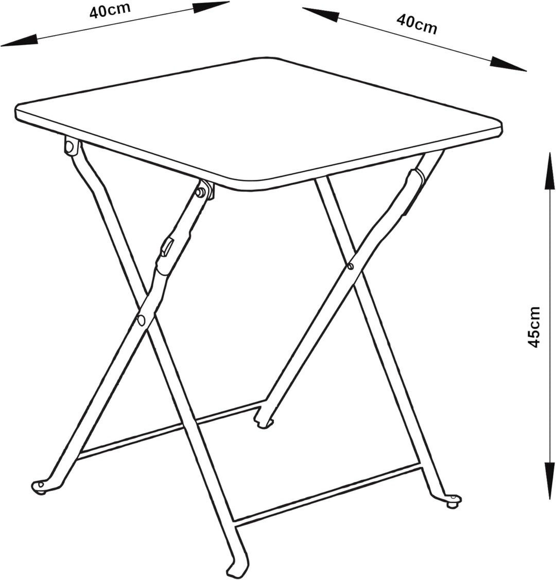 [en.casa] Campingtisch Vegårshei Klapptisch Gartentisch Stahl klappbar quadratisch Outdoor-Tisch fal