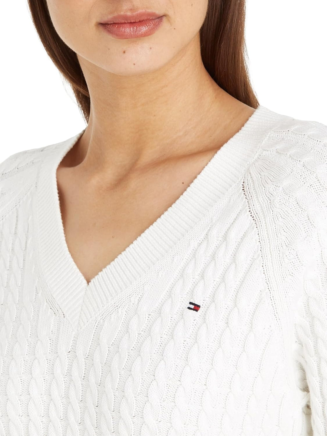 Tommy Hilfiger Damen Pullover XS Weiss (Ecru), XS Weiss (Ecru)