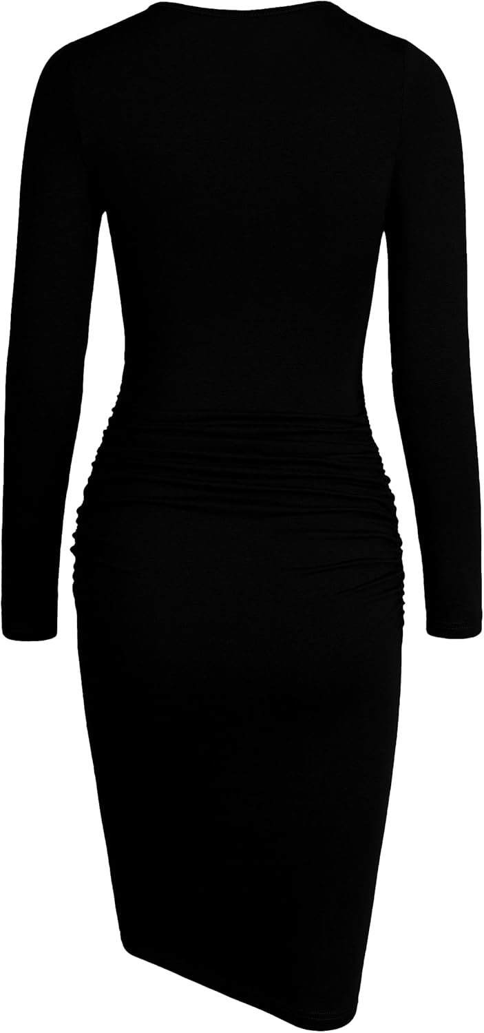 Missufe Damen Freizeitkleid Bodycon Enges Figurbetontes Bleistiftkleid Knielanges Kleider S Klassisc