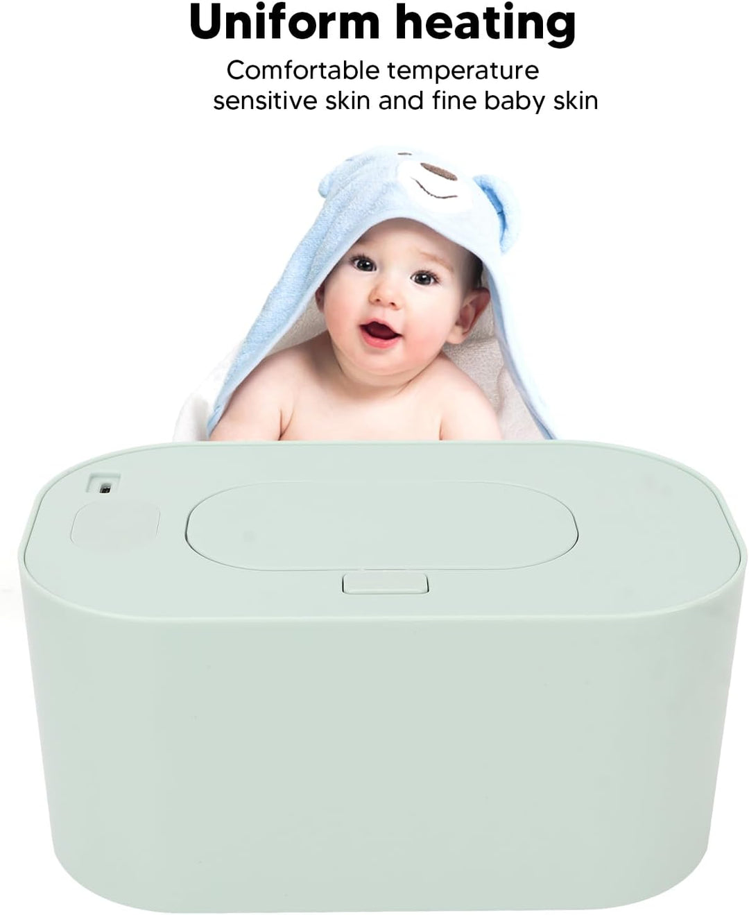 Asixxsix Baby Wischtuchwärmer, ABS USB Tragbarer Baby Feuchttuchspender Gleichmässige Gesamtheizung