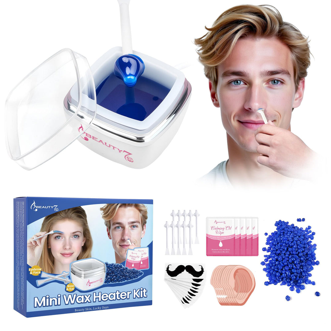Beauty7 Nose Wax Kits Nasen Waxing Set Nasen- und Ohrenhaarentfernung Mini Wachswärmer Nasenwachs Se