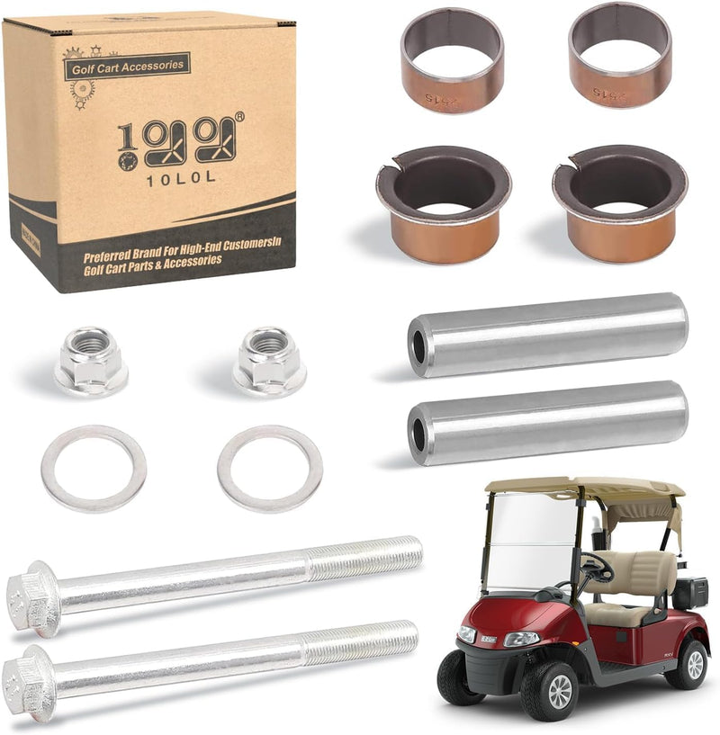 10L0L Golfwagen-Spindel-King-Pin-Rohr- und Buchsensatz, 2er-Pack für EZGO RXV 2008-up Gas und Elektr