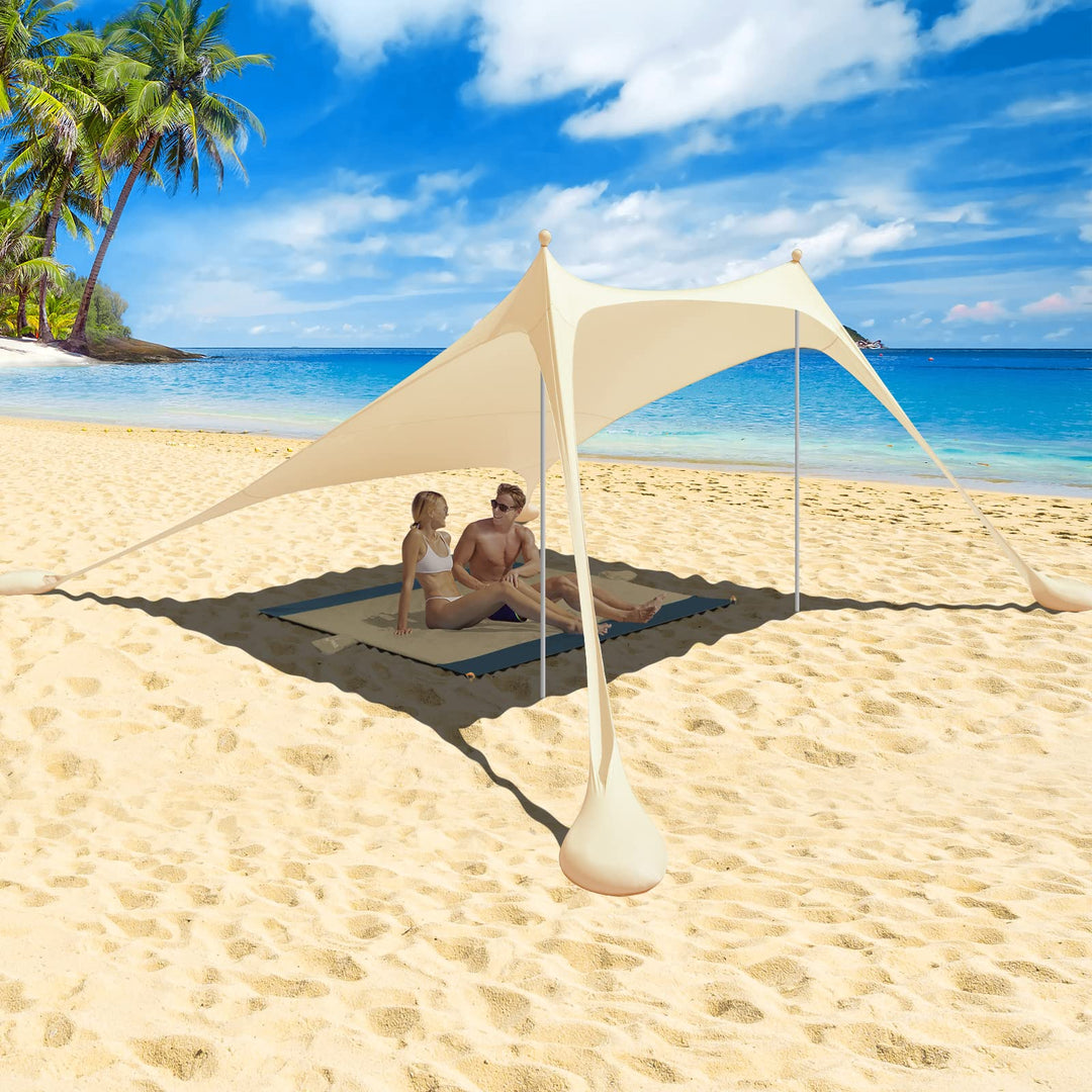 Beach StrandZelt mit Picknickdecke und Sandsack Anchor, Strandmuschel Sonnenschutz Zelt für Strand m