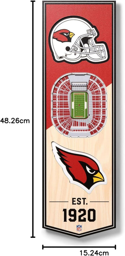 YouTheFan NFL 3D Stadion Banner, 15,2 x 48,3 cm Arizona Cardinals, Arizona Cardinals