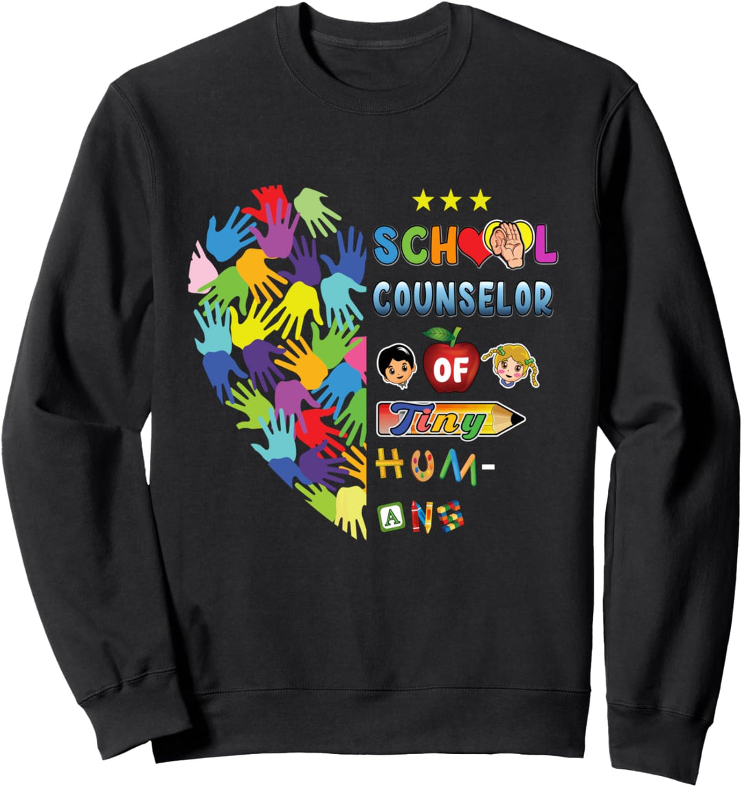 School Counselor Loves Tiny Humans Back To School Gift Sweatshirt