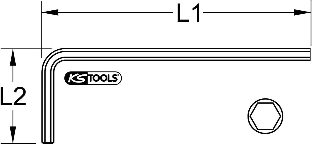 KS Tools 151.2621 Innensechskant-Winkelschlüssel, kurz, 21mm 21 mm, 21 mm