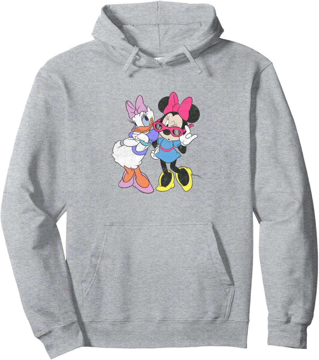 Disney Mickey And Friends Daisy & Minnie Vintage Distressed Pullover Hoodie