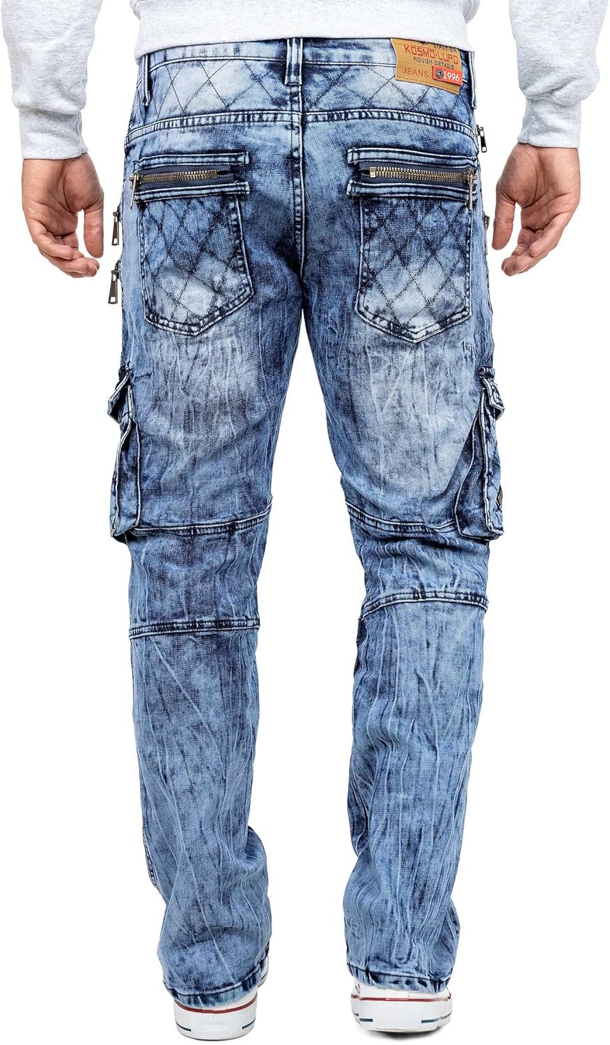 KOSMO LUPO Herren Jeans - Regular-Fit mit Knopfleiste | Optimale Passform, 5-Pocket-Style, Kontrastn